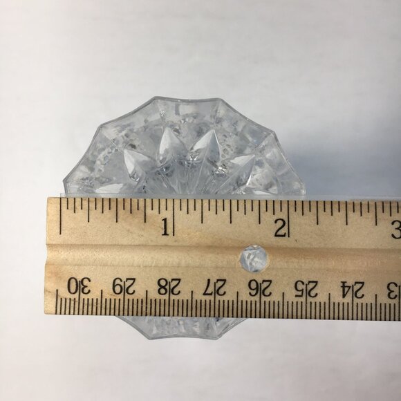 Clear Cut Glass Crystal Footed Vase Sawtooth Edge Swirled Star Design Vintage - Picture 4 of 6